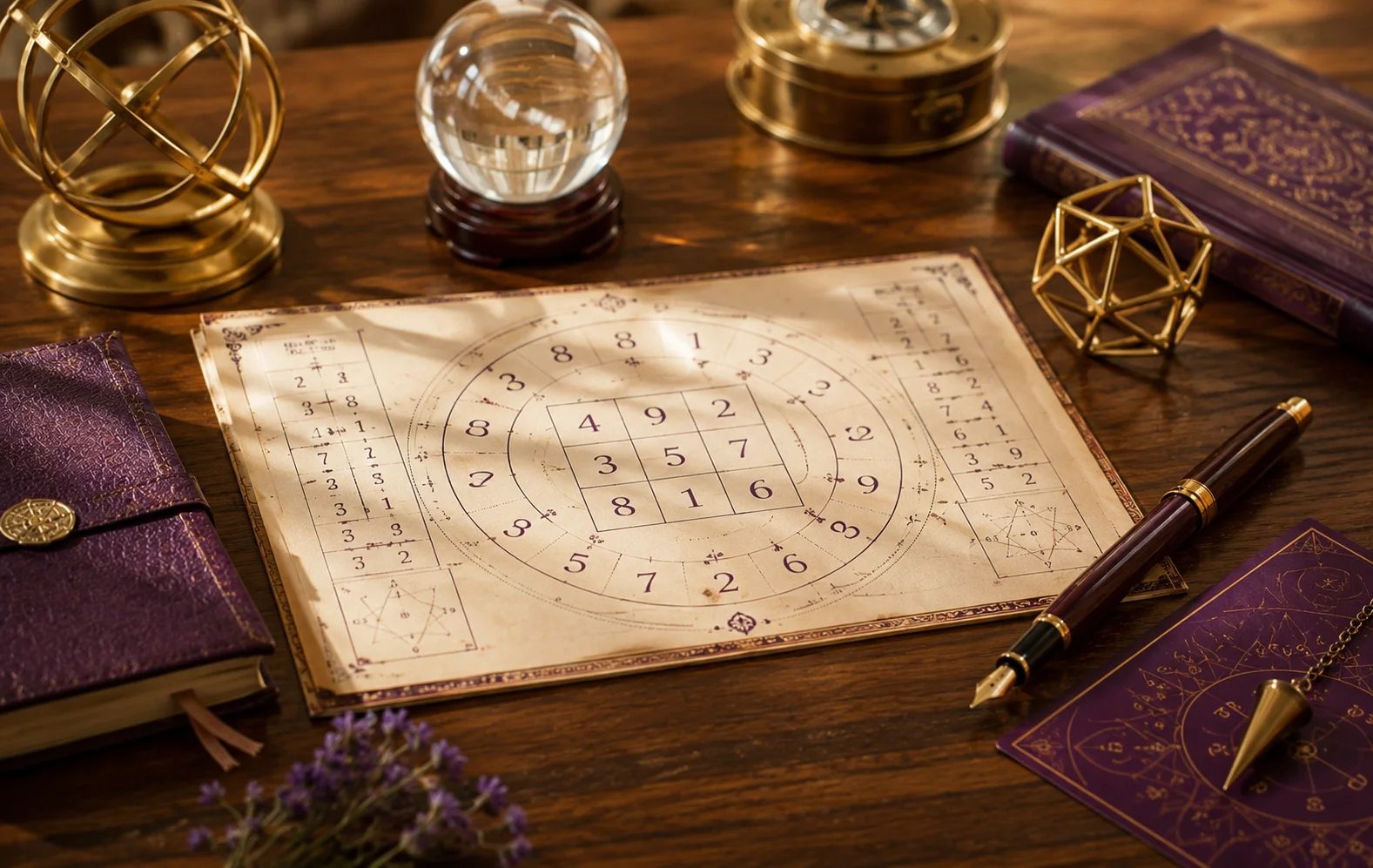 Mystical Numerology Desk Still Life